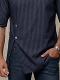 Urban Pullover-Hemd mit Knopfdetail und Nadelstreifen