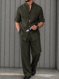 Essential Urban Casual Set mit Nadelstreifen-Hemd und Hose