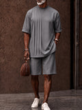 Casual lockeres Damen T-Shirt Shorts Set mit Plissee-Front