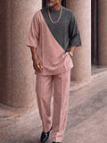 Effortless Style Colorblock T-Shirt Hosen Set
