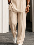 Essential lässiges Herren T Shirt und Hosen Set mit Plissee Details