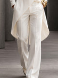 Quiet Luxury Style Damen Hemd Hosen Set mit langem Zipfel