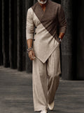 Stylish Colorblock Asymmetrical Hem Matching Set