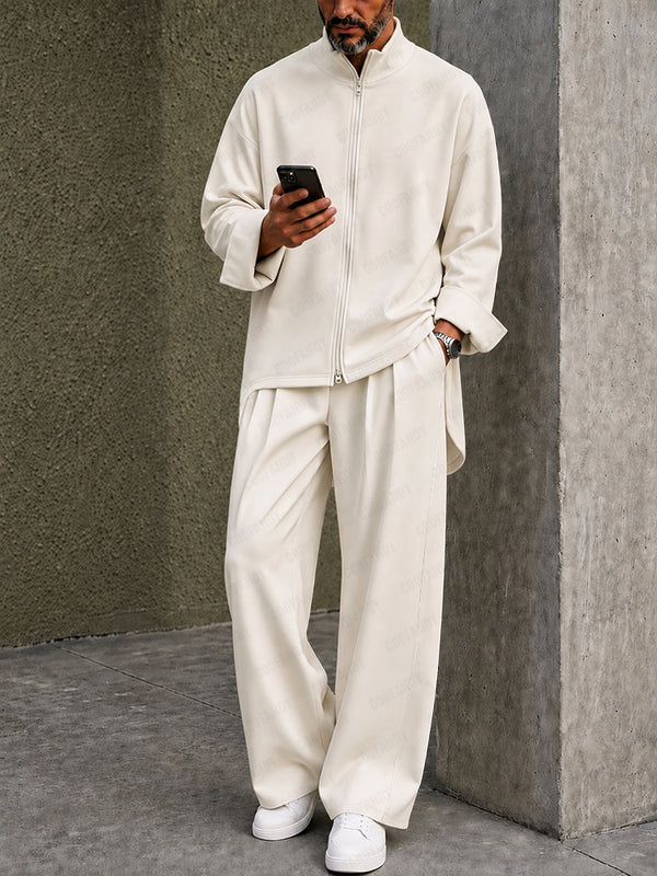 Lässiges Hemd-Set mit Vokuhila-Saum & Hose