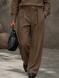Modernes Retro-Anzug-Set mit Half-Button-Shirt und Hose