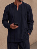 Lässiges Tunika-Set mit Kontrastlinien & Hose