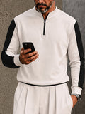 Urban-Casual Sportliches Poloshirt-Hosen-Set mit Kontrastdesign