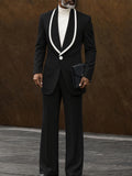 Elegant Kontrast Schalkragen Blazer-Set