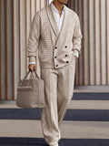 Quiet Luxury Hahnentritt-Patchwork Matching-Set