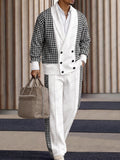 Quiet Luxury Hahnentritt-Patchwork Matching-Set
