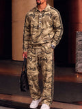 Urbanes lässiges Polohemd-Set mit Camouflage-Print