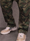 Casual Streetwear Camouflage Druck Tiefschritt Hose
