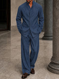 Style Denim-Optik Verdeckte Knopfleiste Jacke Set