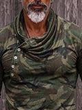 Style Camouflage Wasserfallkragen Pullover