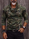 Style Camouflage Wasserfallkragen Pullover