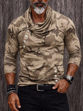 Style Camouflage Wasserfallkragen Pullover