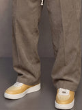 Casual Straight Cut Feinkord Kordelzug Hose