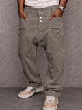 Casual Streetwear Feinkord Hose mit tiefem Schritt