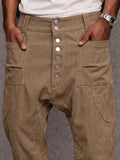 Casual Streetwear Feinkord Hose mit tiefem Schritt