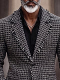 Modern Fransen-Optik Karo Tweed Blazer