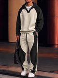 Unique Colorblocking Hoodie Hose Set