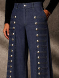 Style Zierknöpfe Denim-Optik Hose