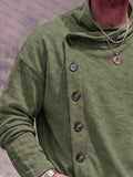 Casual Loose Asymmetrische Knopfleiste Strickjacke