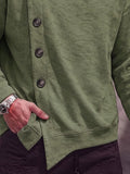 Casual Loose Asymmetrische Knopfleiste Strickjacke
