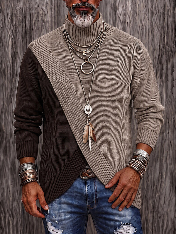 COOFANDY Herren Pullover in Braun, Frontansicht