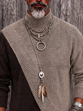 COOFANDY Herren Pullover in Braun, Detailansicht
