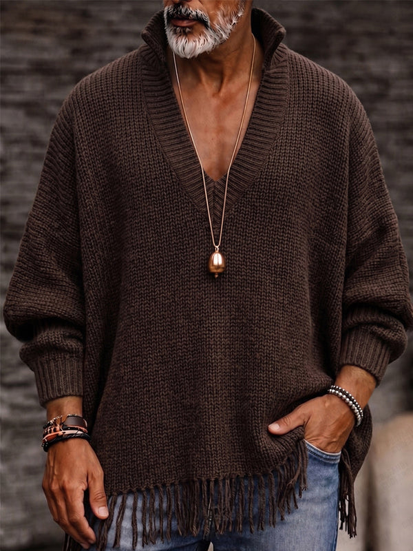 COOFANDY Herren Pullover in Braun, Frontansicht