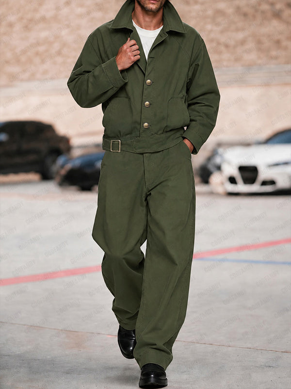 Baumwolle Utility Cargo Zweiteiler Set aus Jacke & Hose