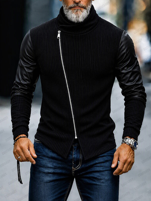 COOFANDY Herren Pullover in Schwarz, Frontansicht