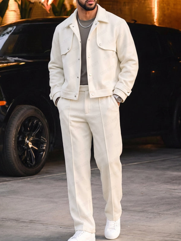 COOFANDY Herren Zweiteiler-Set in Beige, Frontansicht