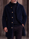 Fleece-Mantel mit Knopfleiste & Vintage-Details
