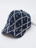 Funkelnde Strass-Destroyed Torn Denim-Cap im Fashion-Stil