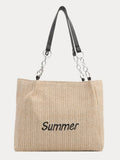 Große Tote-Bag in Stroh-Optik