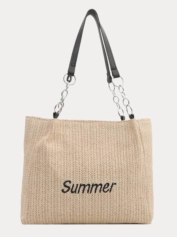 Große Tote-Bag in Stroh-Optik