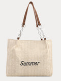 Große Tote-Bag in Stroh-Optik