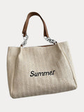 Große Tote-Bag in Stroh-Optik