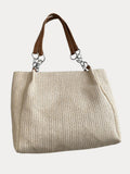 Große Tote-Bag in Stroh-Optik