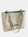 Große Tote-Bag in Stroh-Optik