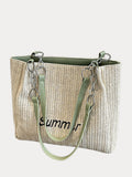 Große Tote-Bag in Stroh-Optik