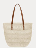 Minimalistische Tote-Bag für den Urlaub in Stroh-Optik