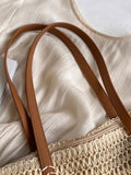 Minimalistische Tote-Bag für den Urlaub in Stroh-Optik