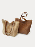 Minimalistische Tote-Bag für den Urlaub in Stroh-Optik