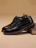 Echtleder-Brogues mit Flügelkappe