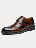 Echtleder-Brogues mit Flügelkappe