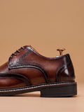 Echtleder-Brogues mit Flügelkappe