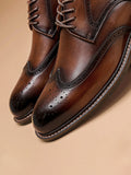 Echtleder-Brogues mit Flügelkappe